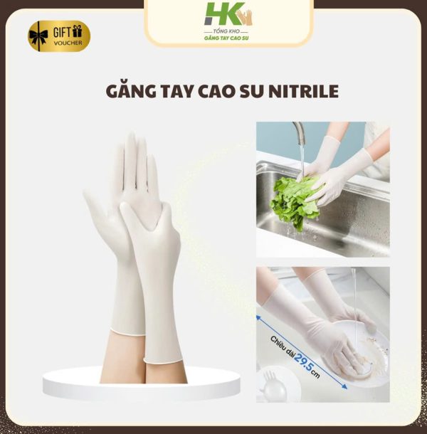 GĂNG TAY CAO SU NITRILE TRẮNG