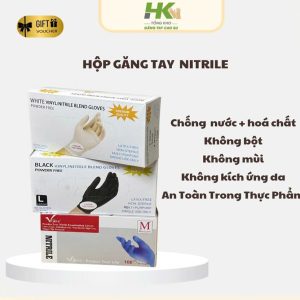 GĂNG TAY CAO SU NITRILE HỘP